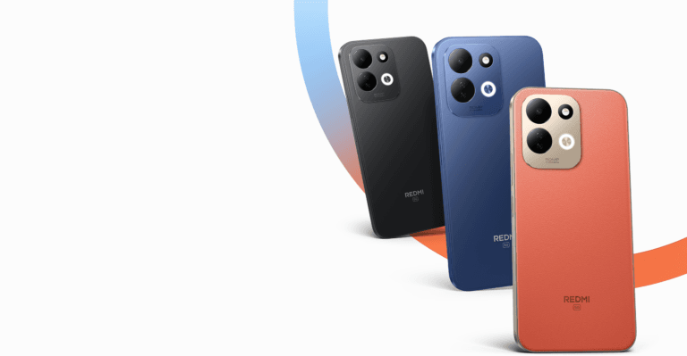 REDMI 17 5G w czarnym, niebieskim i pomarańczowym wariancie kolorystycznym